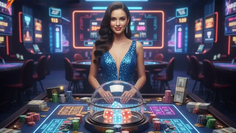 E-bet blackjack table with cards being dealt